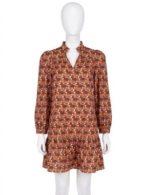 NEW JOY JOY split neck corduroy dress in stampede